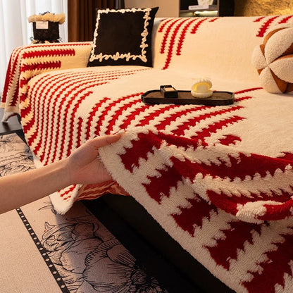 Housse de Canapé en Peluche Antidérapante Résistante aux Animaux