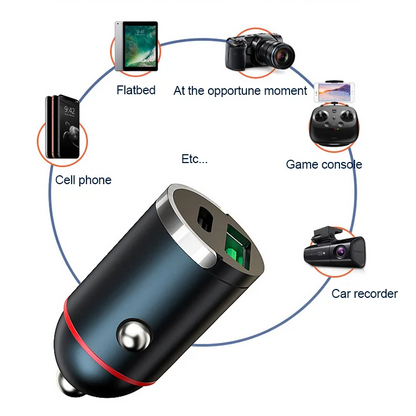 Chargeur de voiture avec USB-C et USB-A – Charge rapide