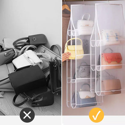 Organisateur de sacs à suspendre anti-poussière avec 6/8 grandes poches