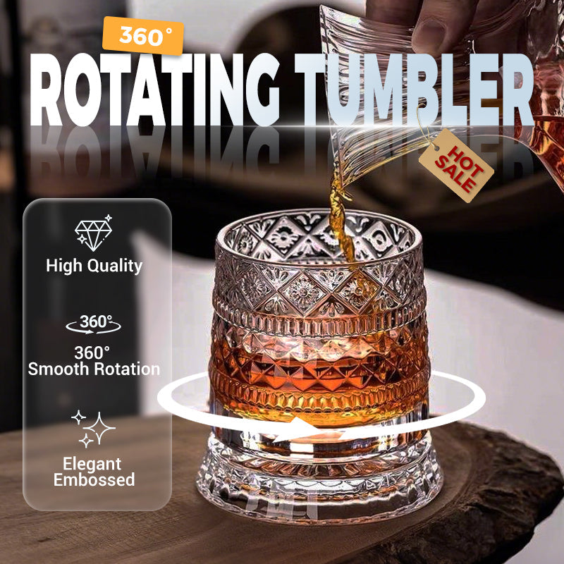 💎🥃 Verre à whisky rotatif à 360° – Verre tumbler rotatif en cristal de luxe