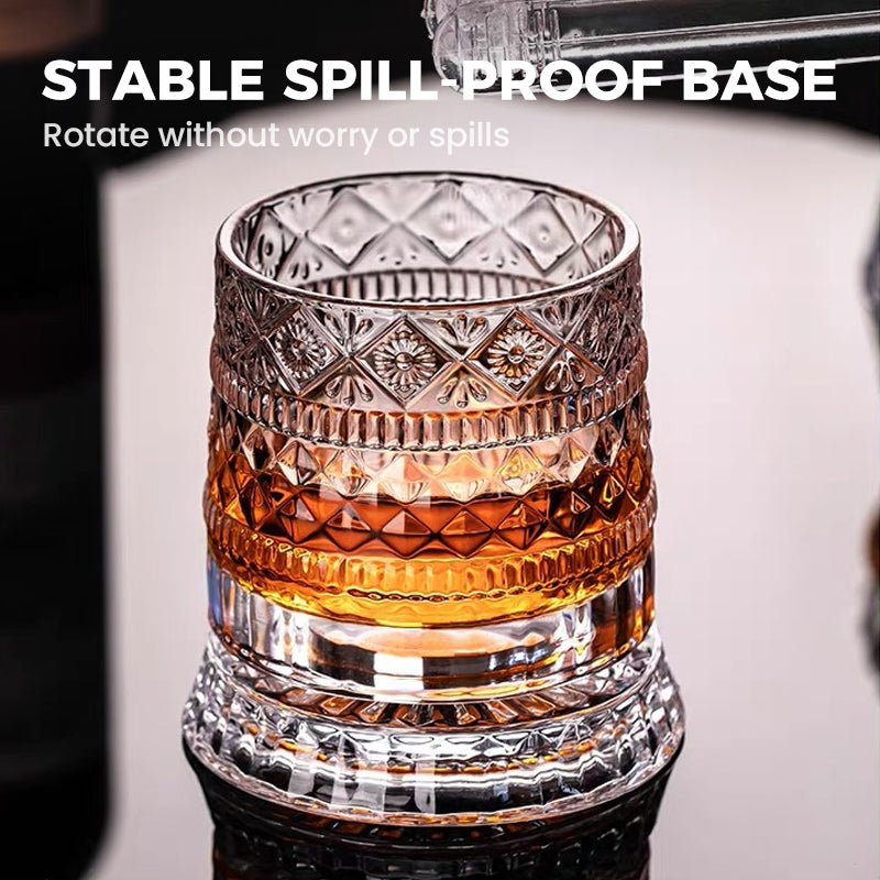 💎🥃 Verre à whisky rotatif à 360° – Verre tumbler rotatif en cristal de luxe