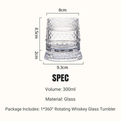 💎🥃 Verre à whisky rotatif à 360° – Verre tumbler rotatif en cristal de luxe