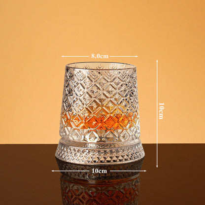 💎🥃 Verre à whisky rotatif à 360° – Verre tumbler rotatif en cristal de luxe