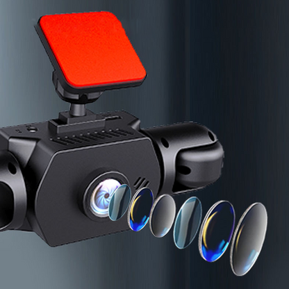 Dashcam Professionnelle 360° - 4 Objectifs pour Vue Totale - Vision Nocturne Full HD & Enregistrement en Boucle
