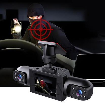 Dashcam Professionnelle 360° - 4 Objectifs pour Vue Totale - Vision Nocturne Full HD & Enregistrement en Boucle