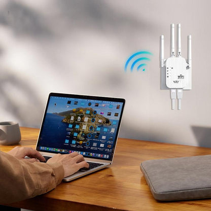 Répéteur WiFi 1200 Mbps - Amplificateur WiFi Double Bande (5 GHz & 2,4 GHz) - Avec Port Ethernet & Fonction WPS