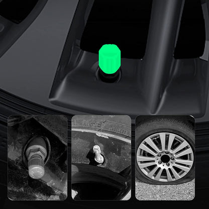 Bouchons de valve phosphorescents - Lumineux - Pour vélo, voiture et moto