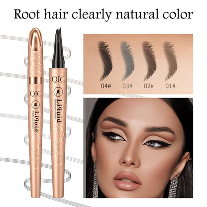 Crayon à sourcils 3D effet microblading à 4 pointes