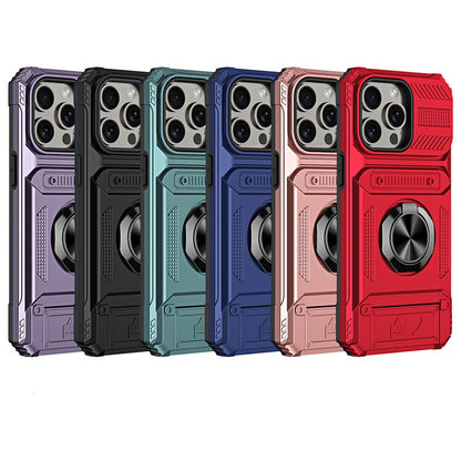Coque antichoc pour iPhone avec porte-cartes et bague de maintien intégrée