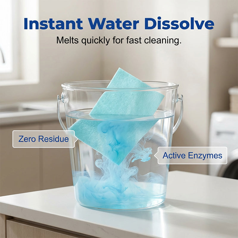 Feuilles de nettoyage solubles dans l'eau pour sols