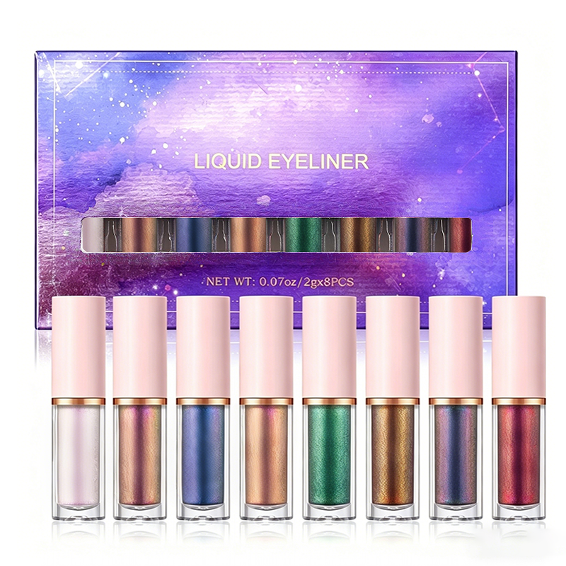 ✨ Kit de 8 eye-liners liquides pailletés
