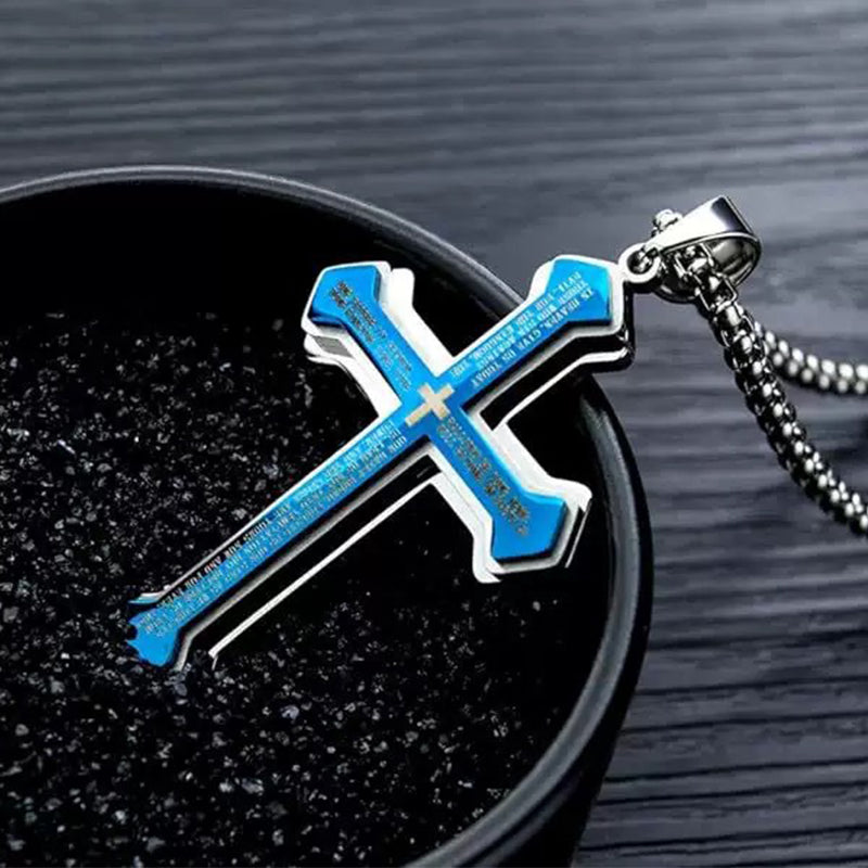 📢📢 50% DE RÉDUCTION !! ⏰ Collier croix Notre Père pour homme