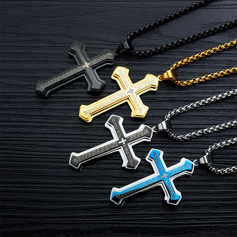 📢📢 50% DE RÉDUCTION !! ⏰ Collier croix Notre Père pour homme