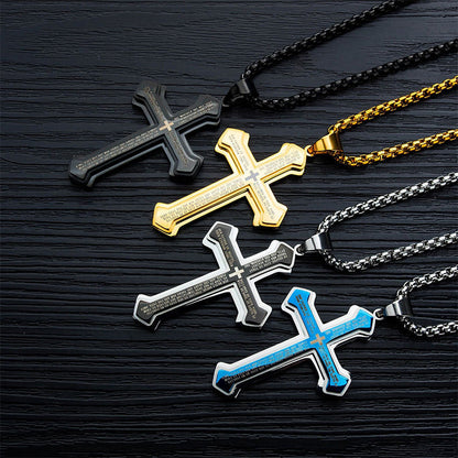 📢📢 50% DE RÉDUCTION !! ⏰ Collier croix Notre Père pour homme