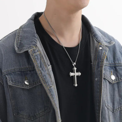 📢📢 50% DE RÉDUCTION !! ⏰ Collier croix Notre Père pour homme