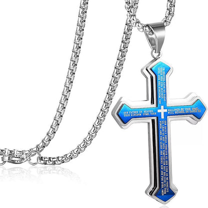 📢📢 50% DE RÉDUCTION !! ⏰ Collier croix Notre Père pour homme