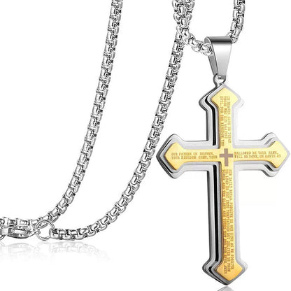 📢📢 50% DE RÉDUCTION !! ⏰ Collier croix Notre Père pour homme