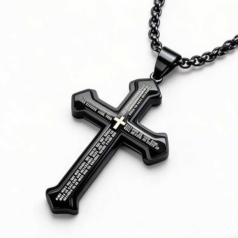 📢📢 50% DE RÉDUCTION !! ⏰ Collier croix Notre Père pour homme