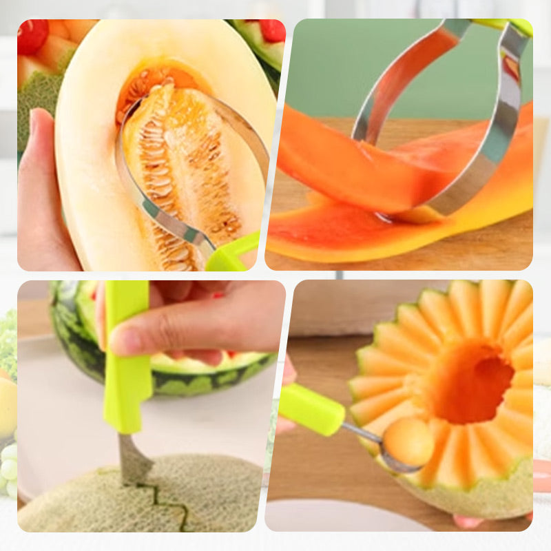 Set de cuillère et cuillère à melon 3-en-1 en acier inoxydable