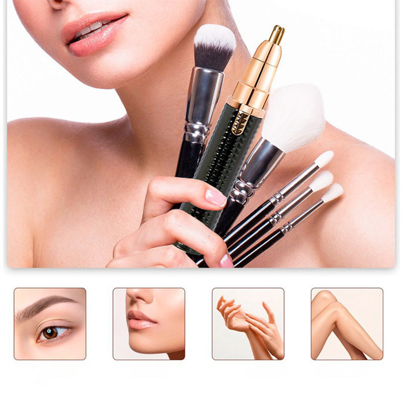 💈 Tondeuse à sourcils électrique 3-en-1 – Têtes interchangeables pour sourcils, visage et finitions – Design unisexe pour rester soigné n'importe où et n'importe quand