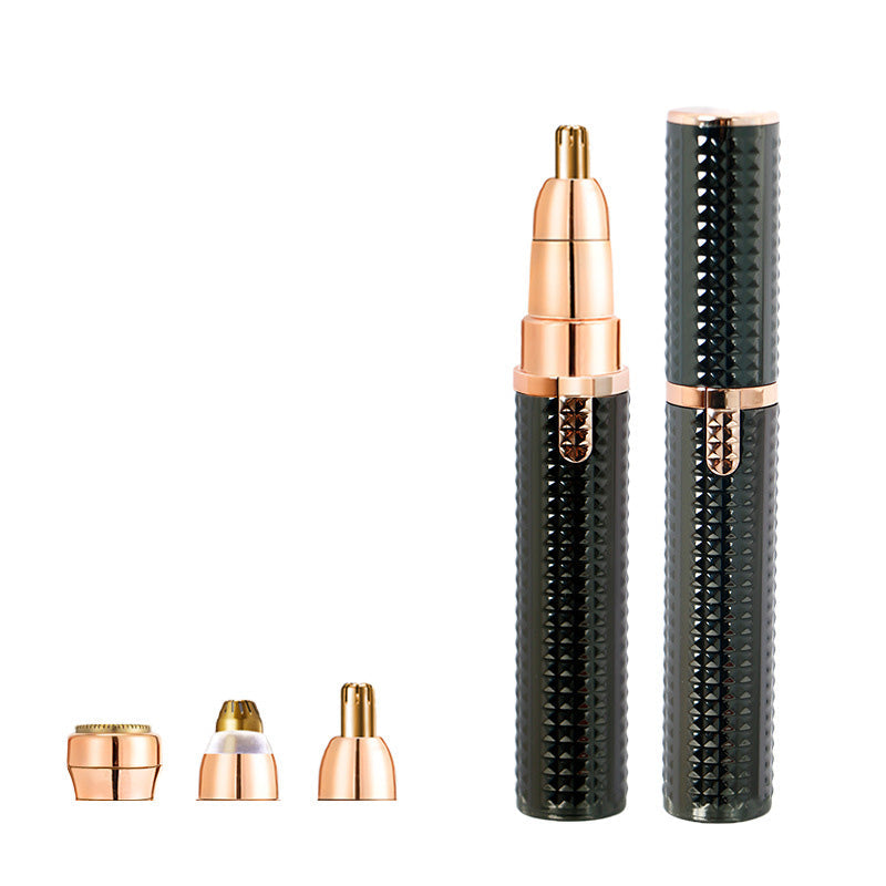 💈 Tondeuse à sourcils électrique 3-en-1 – Têtes interchangeables pour sourcils, visage et finitions – Design unisexe pour rester soigné n'importe où et n'importe quand