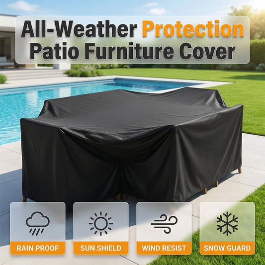 Housse imperméable pour meubles de jardin – En tissu Oxford 210D, résistante aux UV et coupe-vent
