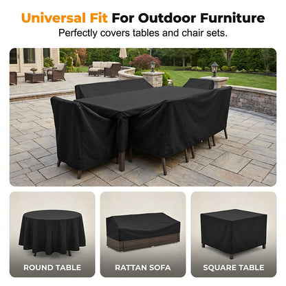 Housse imperméable pour meubles de jardin – En tissu Oxford 210D, résistante aux UV et coupe-vent