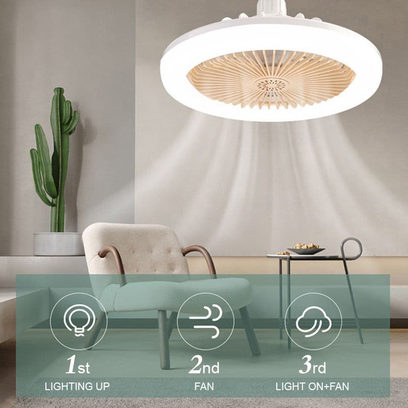 Ventilateur de plafond LED avec télécommande – Silencieux, 3 modes d'éclairage, économe en énergie 🌀