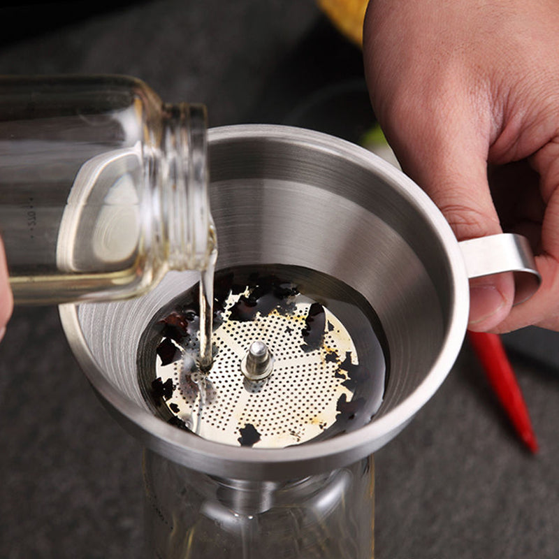 Entonnoir filtrant en acier inoxydable – Filtre à mailles fines gratuit inclus