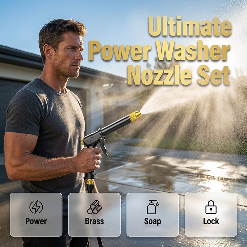 🏆 Nettoyeur haute pression / Jet haute pression 💦 Poignée ergonomique • Buse de pression – Lavage de voiture puissant 🚗 et arrosage du jardin 🌻 Facile et simple à utiliser ! 👍