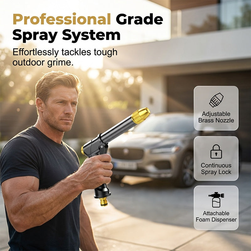 🏆 Nettoyeur haute pression / Jet haute pression 💦 Poignée ergonomique • Buse de pression – Lavage de voiture puissant 🚗 et arrosage du jardin 🌻 Facile et simple à utiliser ! 👍