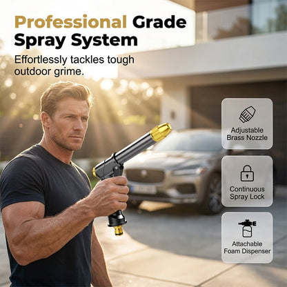 🏆 Nettoyeur haute pression / Jet haute pression 💦 Poignée ergonomique • Buse de pression – Lavage de voiture puissant 🚗 et arrosage du jardin 🌻 Facile et simple à utiliser ! 👍