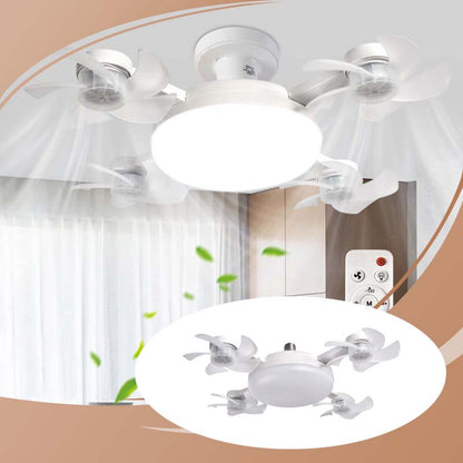 Nouveau ventilateur de plafond E27 avec éclairage – Lampe ventilateur LED silencieuse 2-en-1