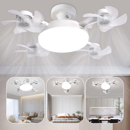 Nouveau ventilateur de plafond E27 avec éclairage – Lampe ventilateur LED silencieuse 2-en-1