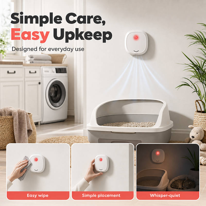Éliminateur d'odeurs intelligent et silencieux pour animaux
