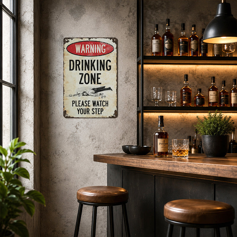📢📢 50% DE RÉDUCTION MAINTENANT ! 🔥 Plaque en métal rétro pour bar – Panneau d'avertissement rustique pour décoration murale