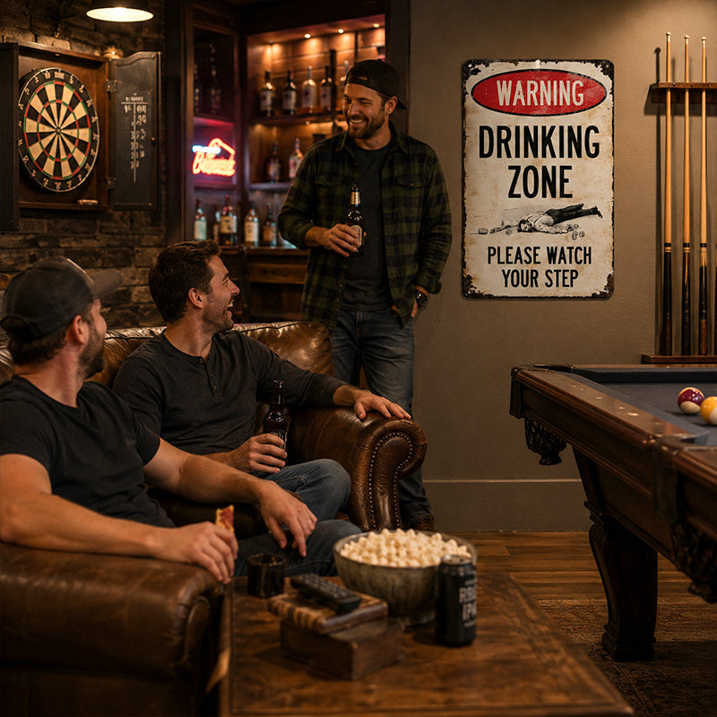 📢📢 50% DE RÉDUCTION MAINTENANT ! 🔥 Plaque en métal rétro pour bar – Panneau d'avertissement rustique pour décoration murale