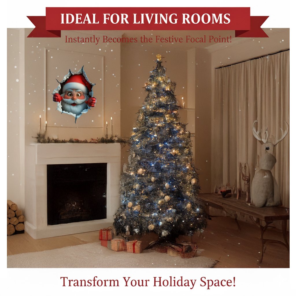 Sticker mural 3D de Noël, 1 lot (2 pièces) | Créez une ambiance de Noël en une minute