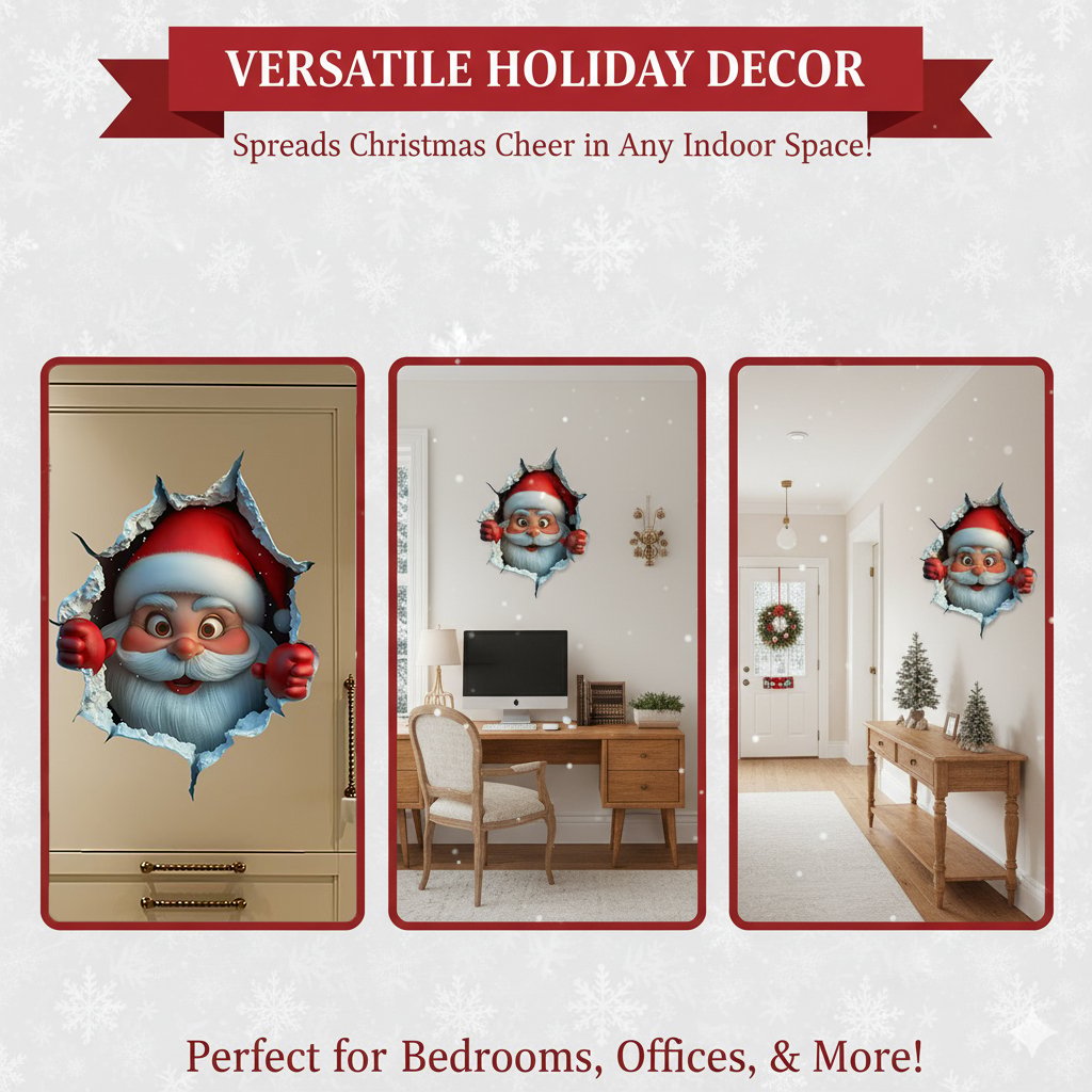 Sticker mural 3D de Noël, 1 lot (2 pièces) | Créez une ambiance de Noël en une minute