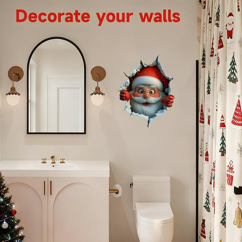 Sticker mural 3D de Noël, 1 lot (2 pièces) | Créez une ambiance de Noël en une minute