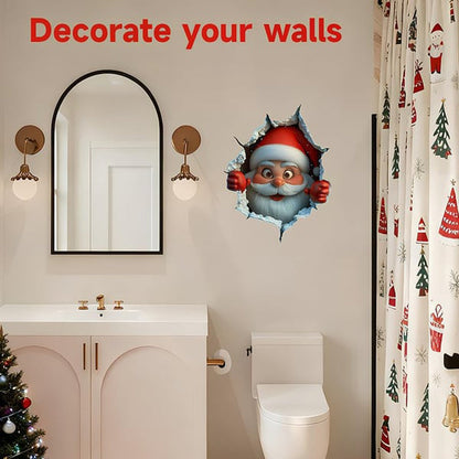 Sticker mural 3D de Noël, 1 lot (2 pièces) | Créez une ambiance de Noël en une minute