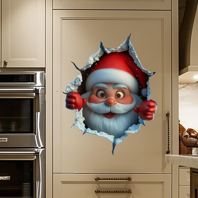 Sticker mural 3D de Noël, 1 lot (2 pièces) | Créez une ambiance de Noël en une minute