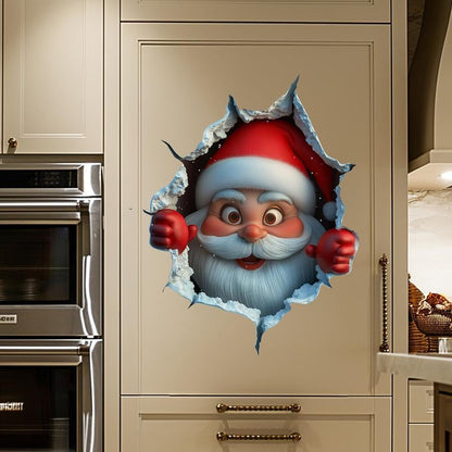 Sticker mural 3D de Noël, 1 lot (2 pièces) | Créez une ambiance de Noël en une minute