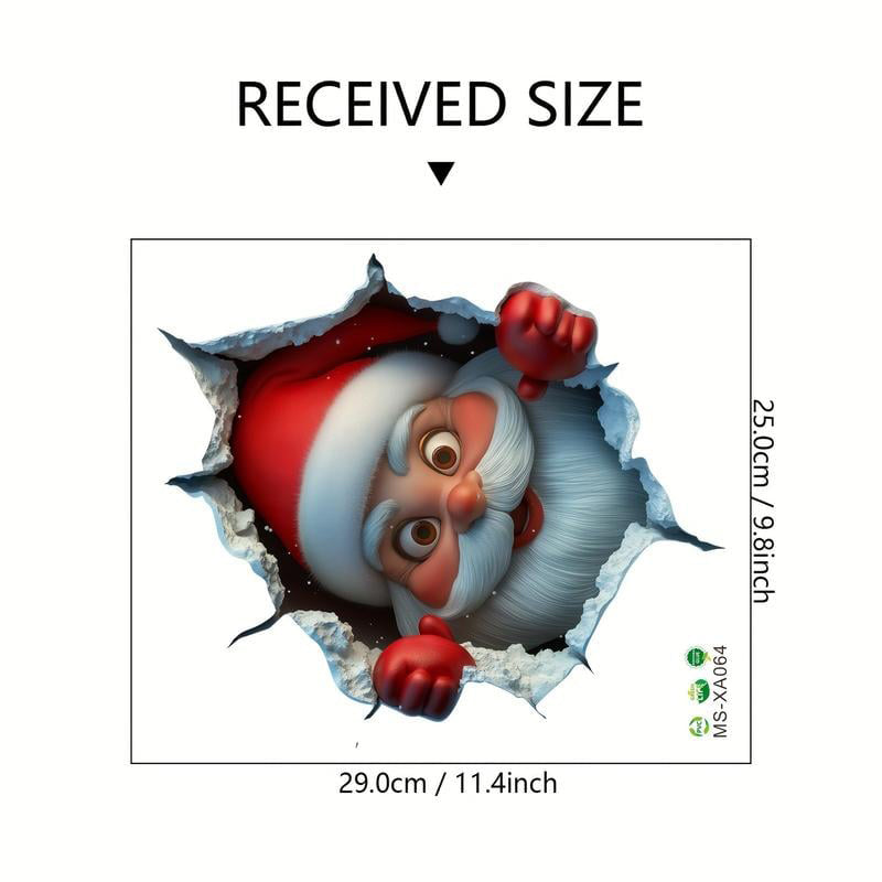 Sticker mural 3D de Noël, 1 lot (2 pièces) | Créez une ambiance de Noël en une minute