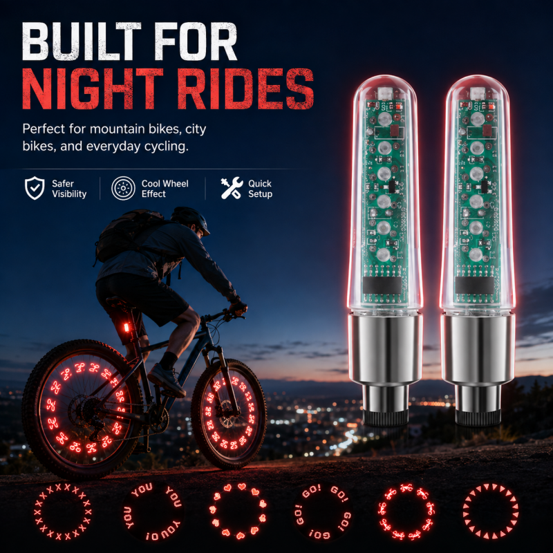 Lumière étanche pour valve de vélo