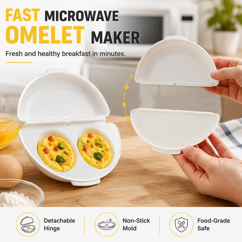 Cuiseur à œufs et moule à œufs sur le plat 2-en-1 pour micro-ondes