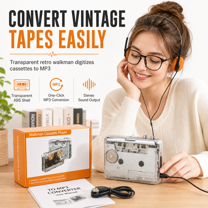Lecteur de cassettes transparent – Anciennes cassettes, nouvelle vie !