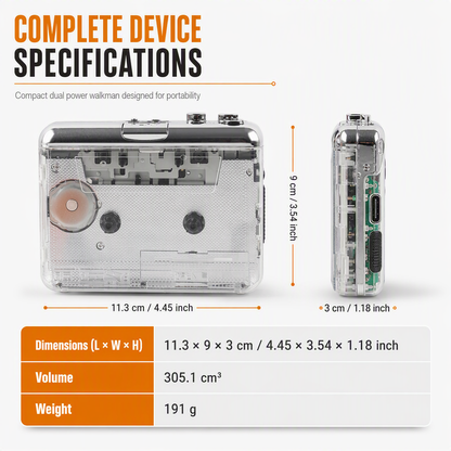 Lecteur de cassettes transparent – Anciennes cassettes, nouvelle vie !