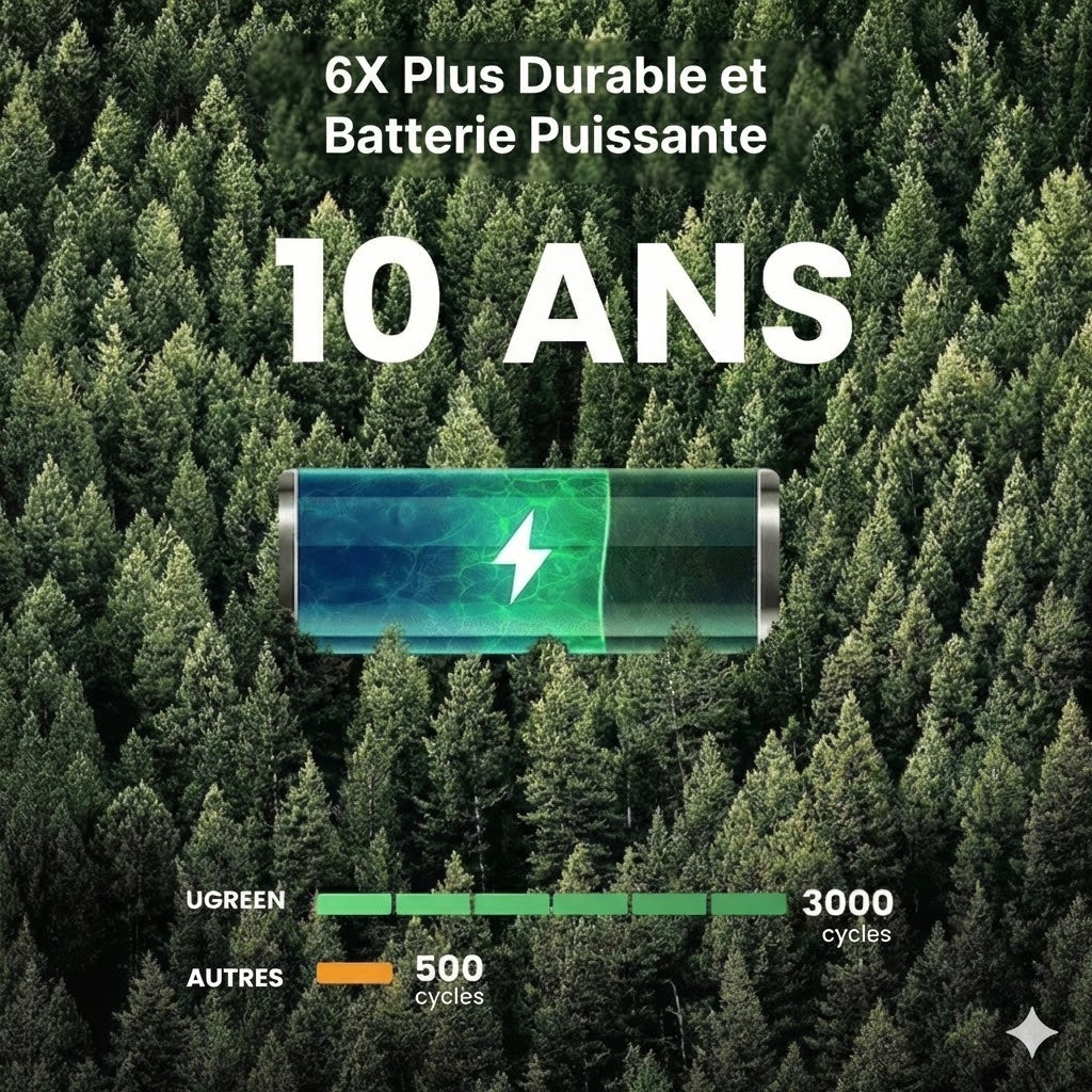 Set de chargeur de piles avec 8 piles rechargeables AA - Chargeur rapide 2,5 h (Compatible AA et AAA)
