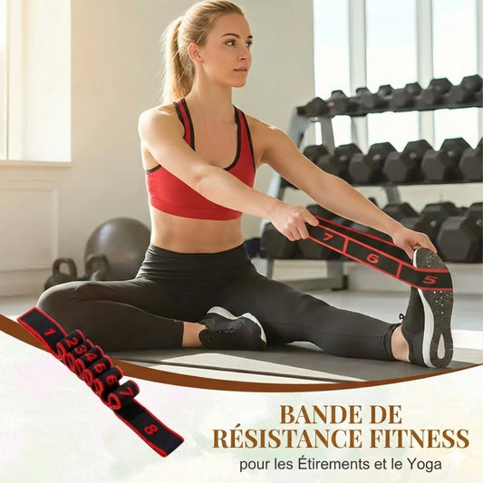 Bande de résistance longue – Élastique de yoga pour Pilates et étirements (Élastique de fitness)